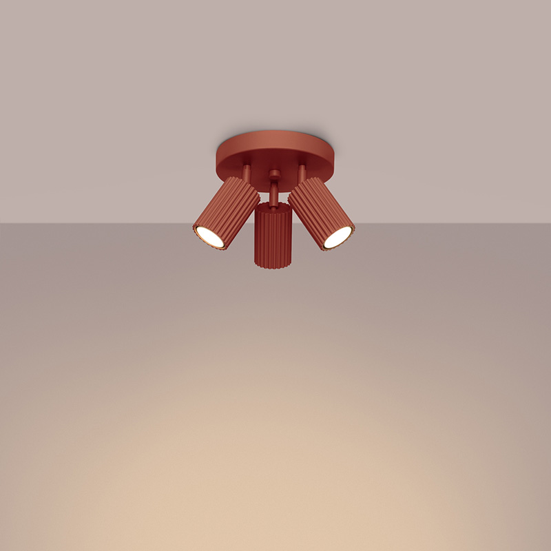 spot lampa karbon 3p chervena ohra