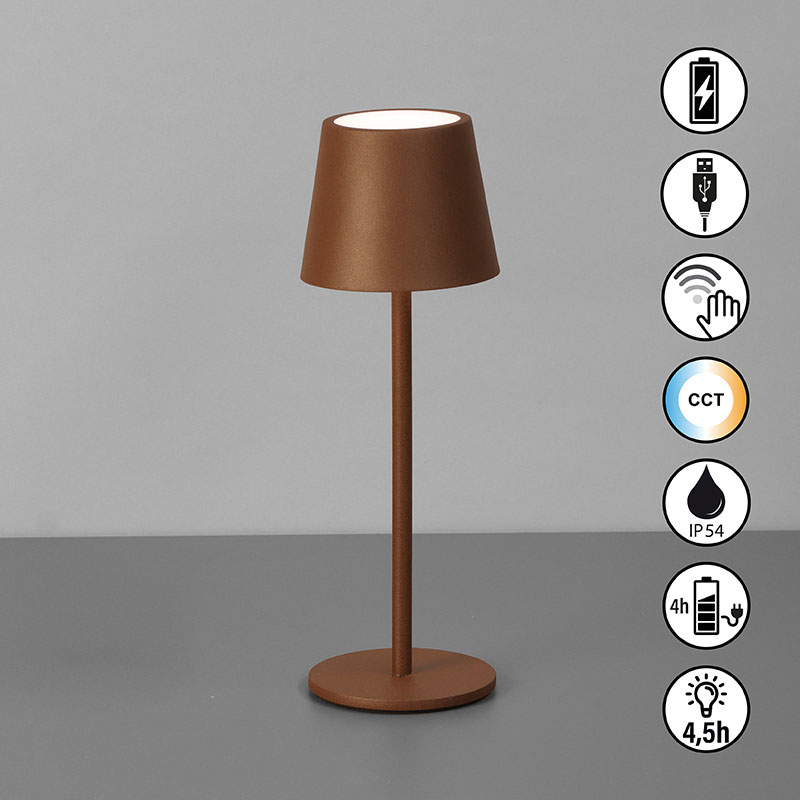 cct nastolna lampa za gradina s bateriq ip54 roxi