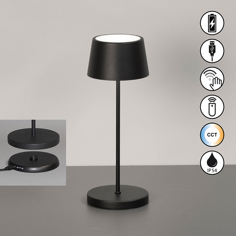 nastolna lampa za gradina s distantsionno ip54 asena pro