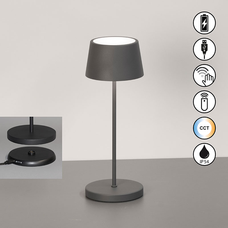 nastolna lampa za gradina s distantsionno ip54 asena pro