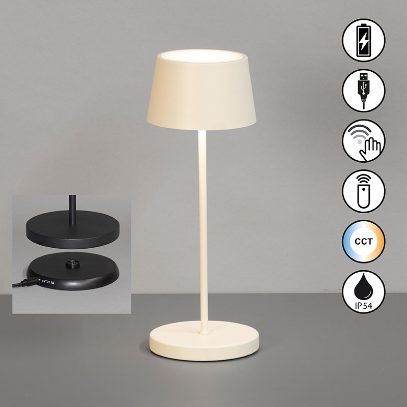 nastolna lampa za gradina s distantsionno ip54 asena pro