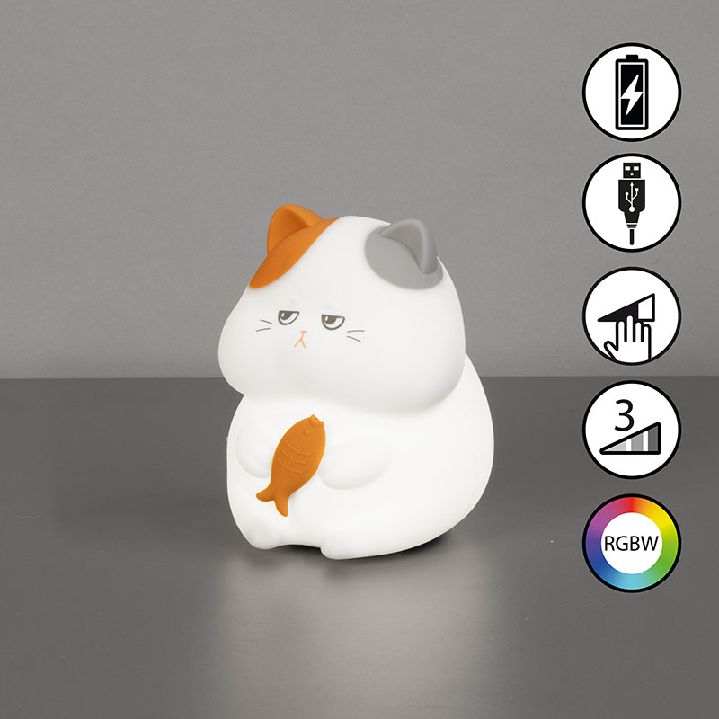 rgb detska silikonova noshtna lampa garfield