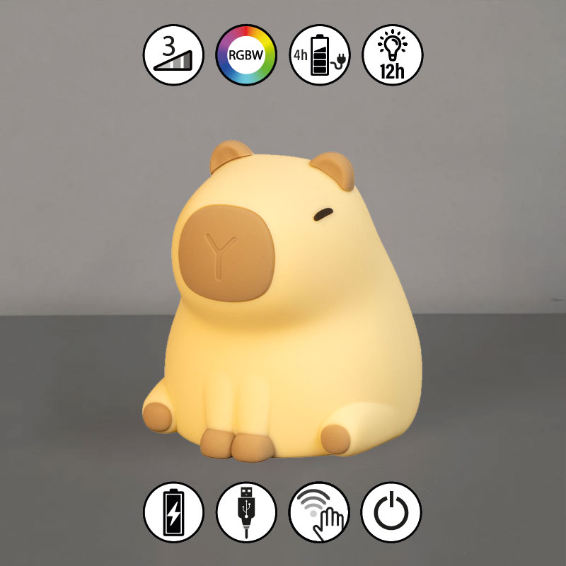 rgb detska silikonova noshtna lampa piggy