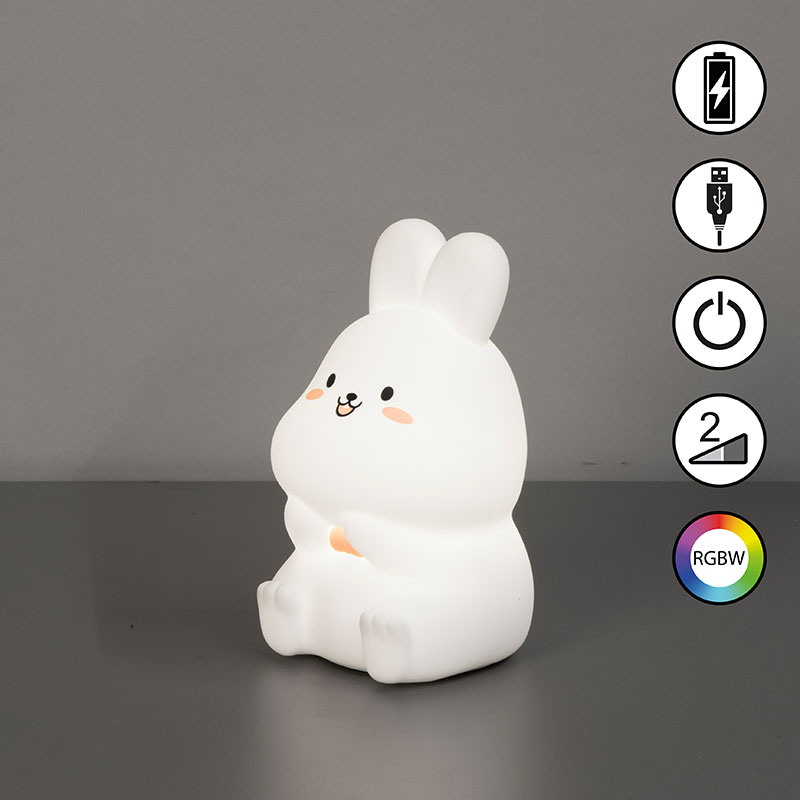 rgb detska silikonova noshtna lampa lilly