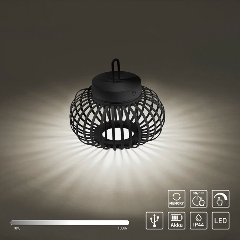 led polilej nastolna lampa za gradina akuba