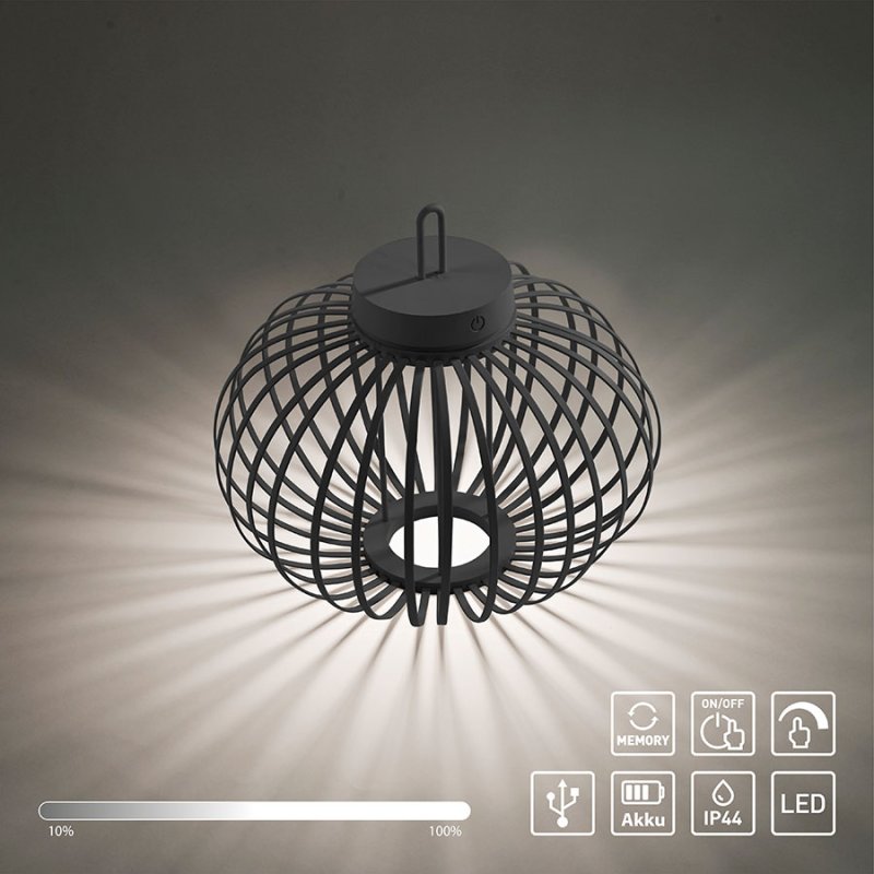 led polilej nastolna lampa za gradina akuba