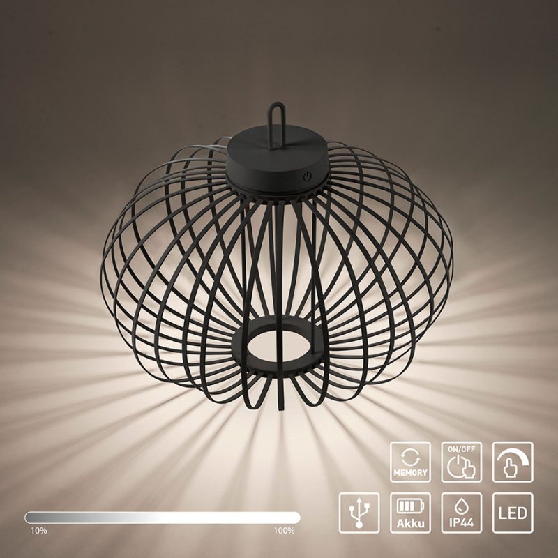 led polilej nastolna lampa za gradina akuba