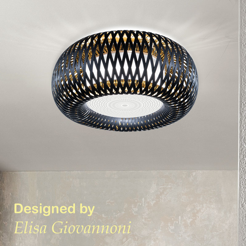 dizajnerski plafon e27 kalatos black gold