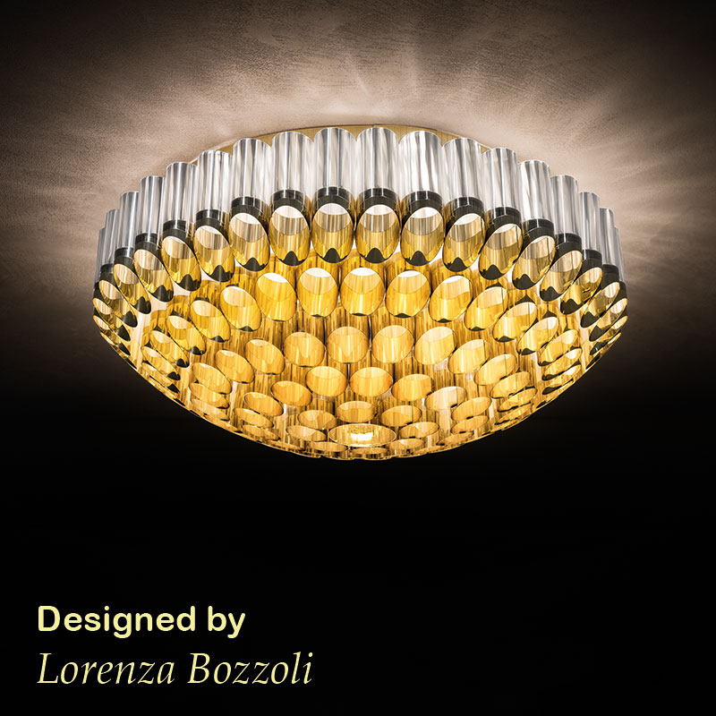 dizajnerski plafon e27 odeon 100 gold